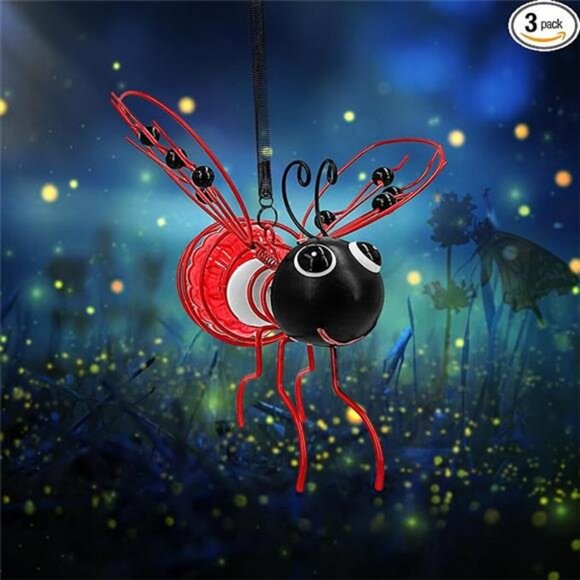 Waterproof LED Bug Lights Tabletop Lanterns Lamp for Yard Art Garden Sculptures - Picture 7 of 7